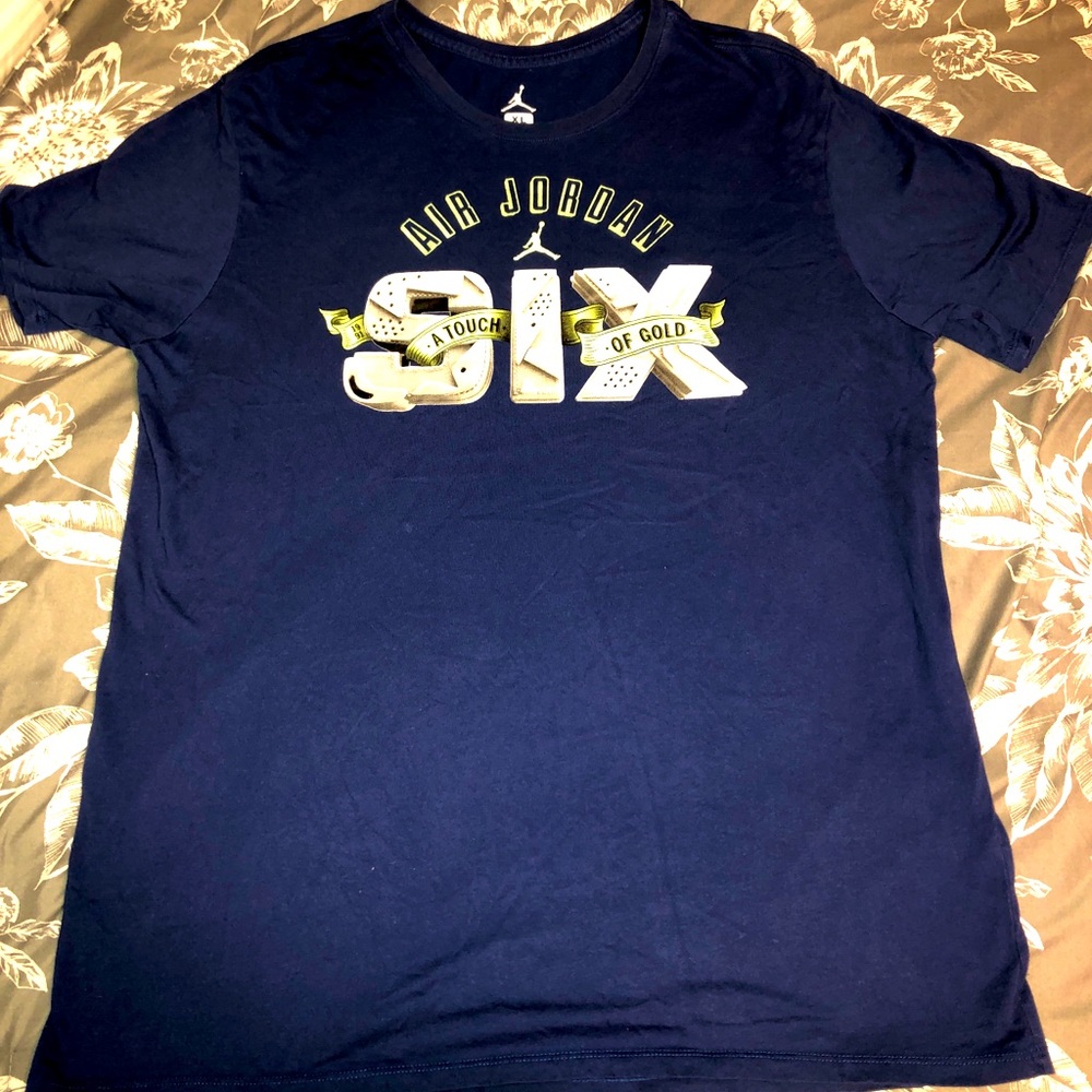 Air Jordan Sz XL SIX Championships T-Shirt Blue
